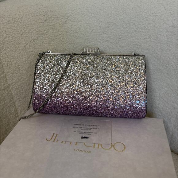 Jimmy Choo Zahra clutch bag with chain - Picture 3 of 7
